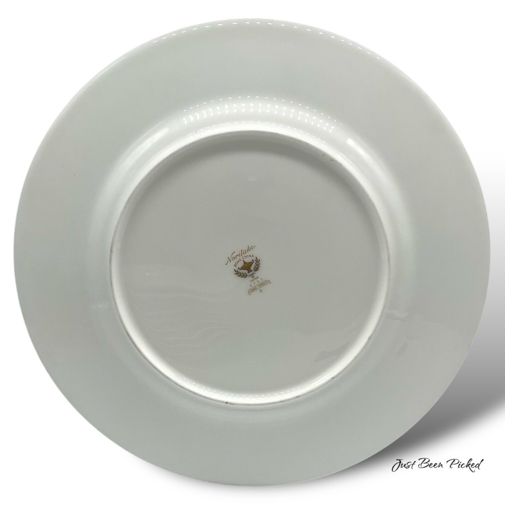 Noritake Grand Terrace Dinner Plate 10.5" Blue Floral Gold Trim 9757 Japan - Picture 2 of 2